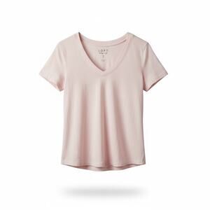 LOFT Vintage Soft Women’s Small Light Pink V-Neck Short Sleeve T-Shirt